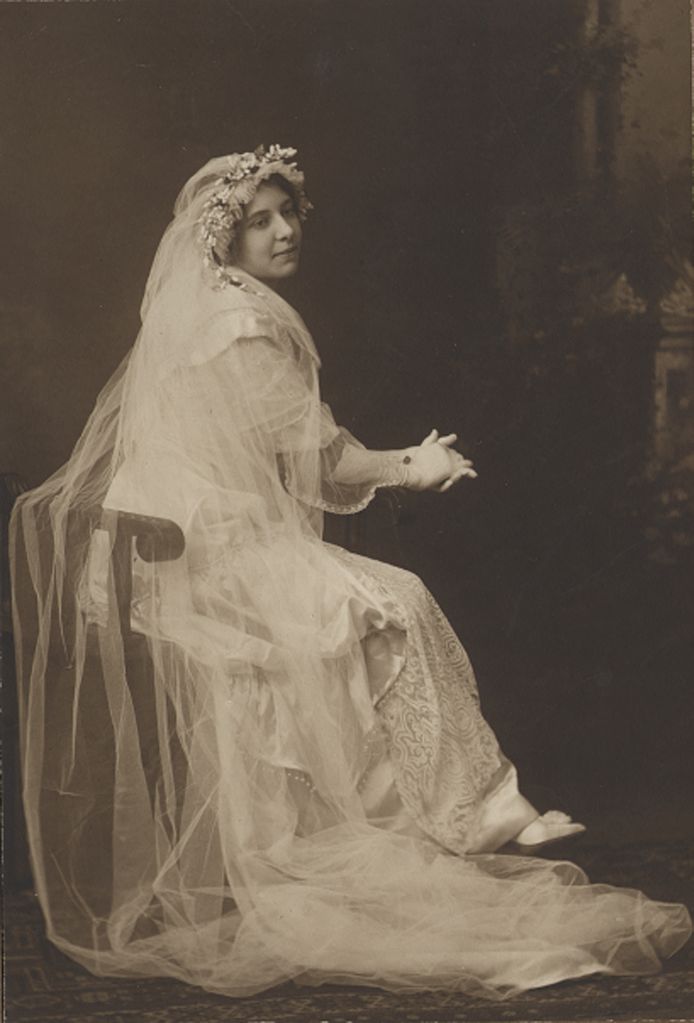 Woman in wedding gown