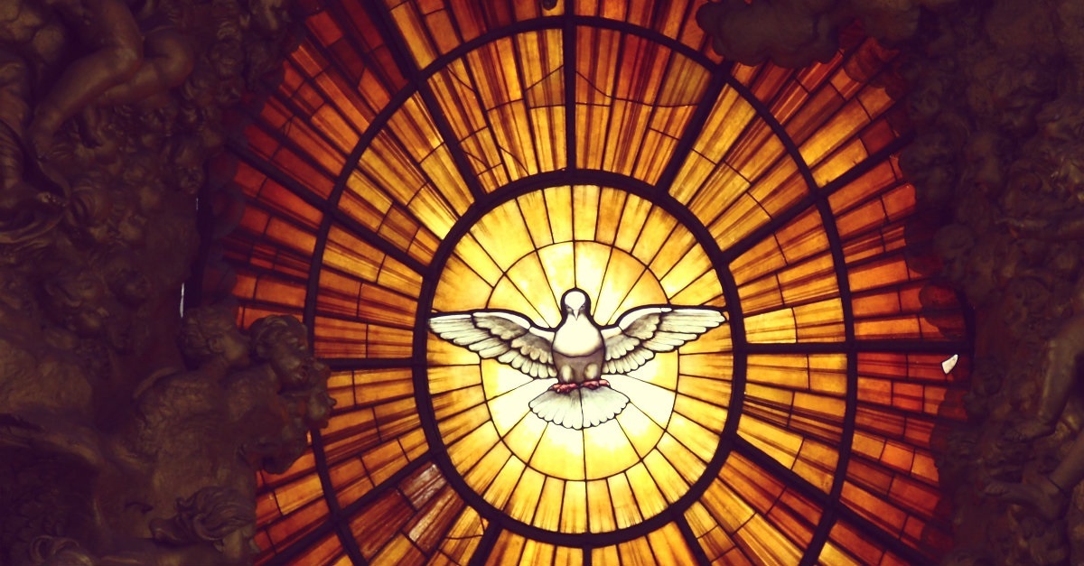Dove on stained glass