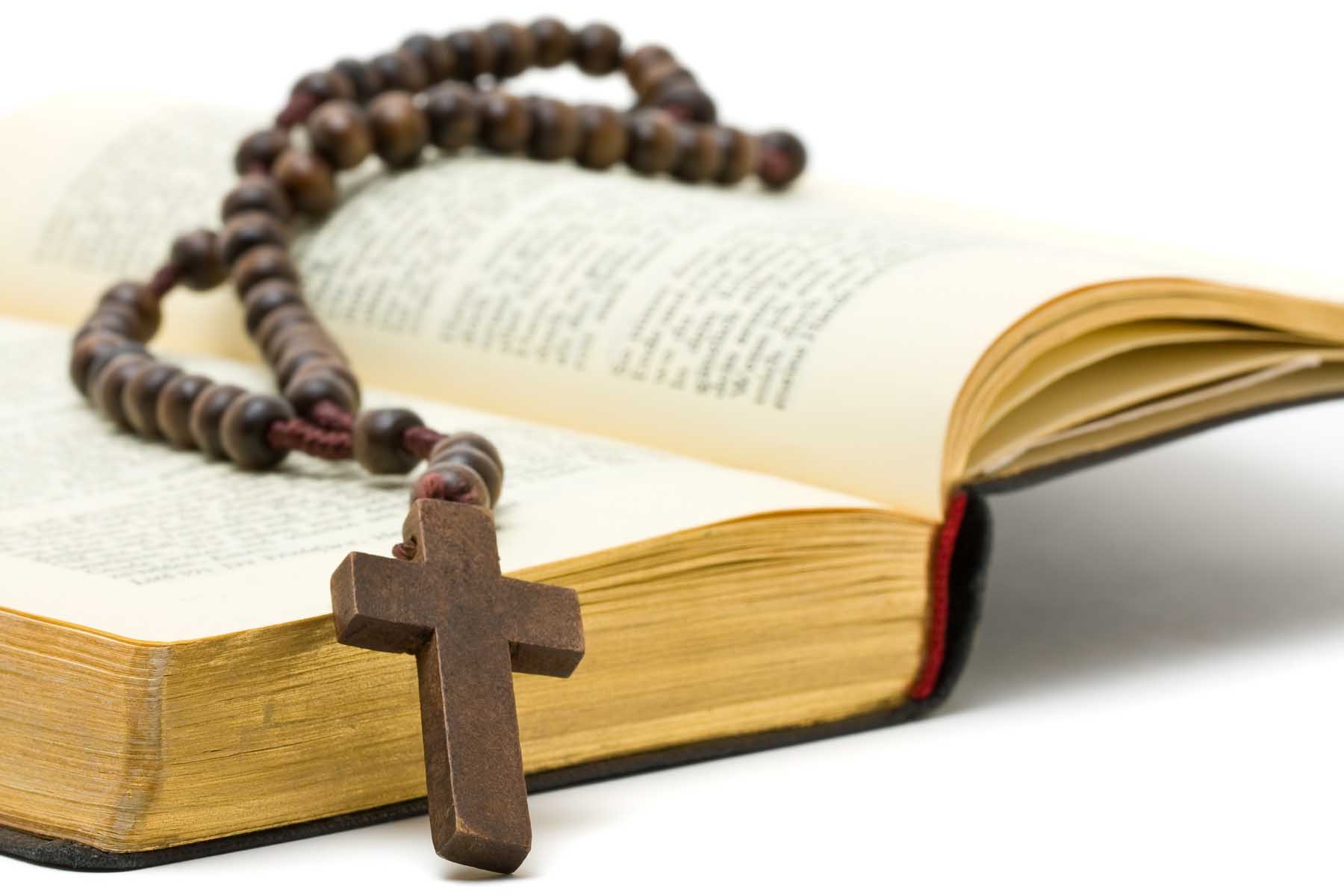 Rosary with holy bible