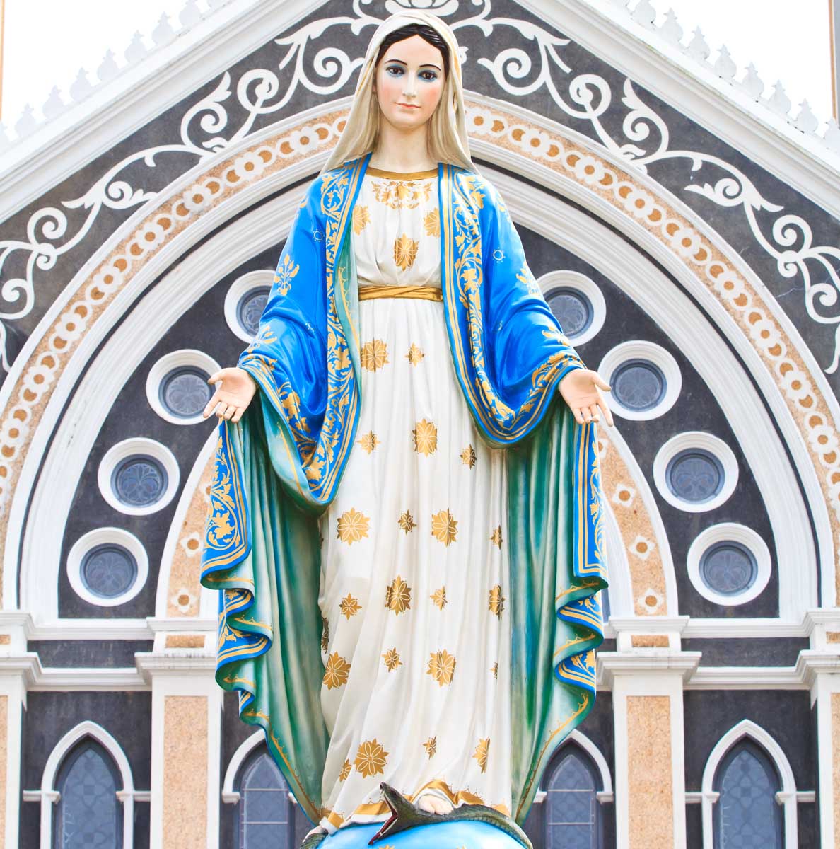 Virgin Mary Statue in Roman Catholic Church